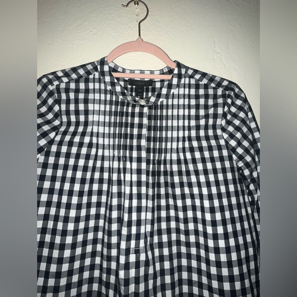 J. Crew Black and White Gingham Blouse - Picture 3 of 4